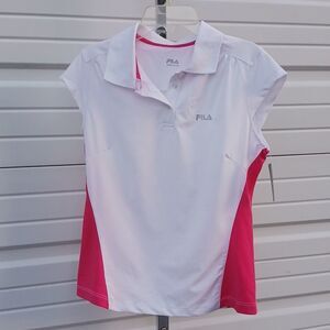 FILA women's cap sleeve polo top size S